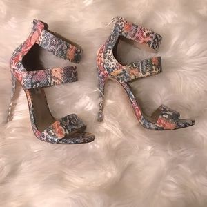 Steve Madden Multi Colored Snakeskin Print Heels